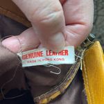 Vintage boho Leather Made in Hong Kong top handle bag. Tan Photo 7