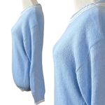 Vintage 70s Spunky Baby Blue Ringer Crewneck Sweater Small Med California Preppy Photo 2