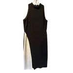 White House | Black Market WHBM Lined Black White Seeveless Banded Collar Dress 12 Photo 5