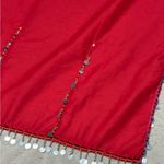 Handmade Red Beaded Coin Trim Wrap Skirt Cape OS Costume Boho Festival Sarong Size undefined Photo 9