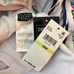 Island Escape La Flor Underwire Tankini Top Off Shoulder Floral White Green 18W Photo 4