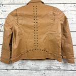 rpym‎ Faux Leather Moto Jacket Tan Brown Studded Accents Full Zip [Size XL] Photo 1