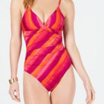 Ralph Lauren Lauren  Painted Stripe Underwire Tummy-Control One-Piece Swimsuit‎ 4 Photo 0