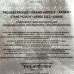 YSL Yves Saint Laurent Beaute Silver “Stars" Cosmetics/Travel Pouch Large NWT Photo 10