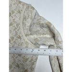 Ecru  Zipper Front Floral Lace Blazer Jacket 4 Photo 3