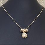 Sterling Silver Vintage 925 CID Clear Solitaire Slider Pendant 3.8g Photo 1