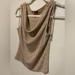 Level 10 Shimmery Nude Gold Glitter Sleeveless Tank Top Women’s S Tan Photo 1