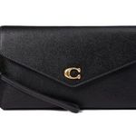 Coach CC487 Black Wyn Cross Grain Leather Clutch Wristlet Bag NWT $225 MRSP Photo 0