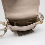 Brahmin  Genuine Smooth Leather Suede Lining Crossbody Purse Bag Neutral Tan Gold Photo 4