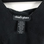 Vintage Chad’s Place Womens L Black Denim Pinafore Dress Overalls Lagenlook Size L Photo 2