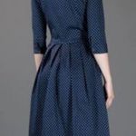 💕SAMANTHA SUNG💕 Audrey Collared Shirt Dress ~ Indigo Blue Polka Dot Print 14 Photo 3