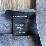 EXPRESS Y2K Grunge Gray Embroidered Cut Out Tank Top Design Punk Rock Biker Tiny Photo 1