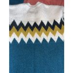 American Eagle Nordic Pattern Sweater XL Teal Yellow Cabincore Wool Blend Photo 5