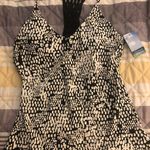 Woman's Black/White Racerback Bathing Suit Top Small Black Photo 0