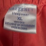 Cabaret Women 100% Silk Pant Lounge Capri Size Xlarge Orange Peach Embroidered Photo 6