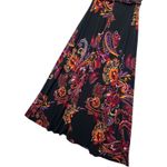 New MSK Dress Womens Medium Black Midi Floral Paisley Belted Stretch Boho Career Photo 9