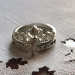 Silver crystal tiered princess ring Size 8 Photo 0