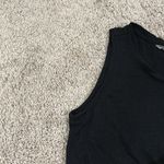 Athleta black scoop neck tank top with knot detail on front Sz M Photo 4