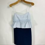 ZARA Trafaluc Romper Dress Sz XS Blue Peplum Photo 9