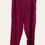 Fleur Du Mal Bordeaux High Waist Dressy Satin Crepe Silk Tuxedo Pants Size 8 Pink Photo 1