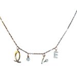 Sterling Silver US Jewelry House  Rose Gold Love Letter Charm Necklace Pink NWT Photo 2