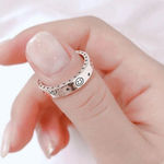 Boutique Unisex Sm 925 Sterling Silver Star Moon Midi Pinky Finger Ring Photo 0