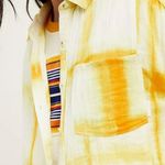 Free People We The Free Top Washed Away Yellow Windowpane Tie Dye Shirt Size XS Photo 8