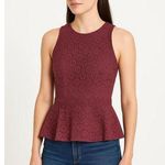 Abercrombie & Fitch  Red Lace V-Neck Sleeveless Peplum Blouse Tops Size Medium M Photo 0