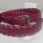 Justin  Magenta & Silver Braided Leather Belt Sz 32 Photo 0