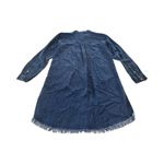 Eileen Fisher Woman's XS Frayed Denim Organic Cotton Shirt Dress Long Sleeve Photo 5