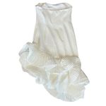 BHLDN  Anthropologie Women’s Flamenco Hem Asymmetrical White Fitted Midi Dress M Photo 5