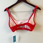 Cupshe  Red Ribbed Bralette Bikini Top Cut out Front Hook Closure Back Small NEW Photo 4