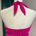 Amanda Uprichard  100% silk hot pink fuscia mini halter dress w/ ruffle - XS Photo 2