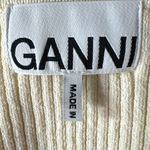 Ganni  Melange Knit Scoop Neck Sweater in Vanilla Ice Size Large Minimalist Photo 3