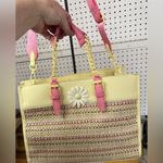 Betsey Johnson  Bag XOBECA-U Straw Tote - Yellow Floral Daisy 118.0 NWT Photo 11