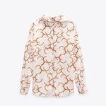 ZARA NWT SATIN EFFECT PRINTED BLOUSE M Pink | 2298/164 Photo 2