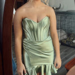Sherri Hill  Homecoming Dress green satin 000 Photo 0