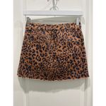 Free People We the Free Leopard Mini Skirt Brown Black Full Zip Raw Hem Sz 24 Photo 7