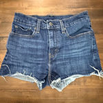 Levi's  Denim Shorts Raw‎ Hem Dark Wash Casual Summer Womens Size 27 Photo 0