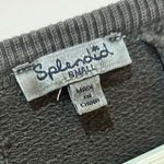 Splendid  Charcoal and Black Long Sleeve Burnout Sweatshirt Velvet accents Small Photo 3