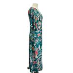 Venus Front Twist Maxi Tropicana Teal Green Floral Dress Size Small Photo 4