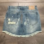 One Teaspoon Junk Yard Low Rise Distressed Curved Hem Mini Jean Skirt Blue 25 Photo 1