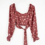 Altar'd State Altar’d State Floral Puff Sleeve Crop Top L Photo 1