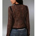 Free People Tweed Moto Jacket, Wool Brown/Purple w/Black Trim Size 4 Retail $198 Photo 3