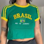 Green and yellow Brazil crop top by salada de cores Size XS Photo 3