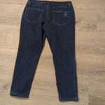 Laurie felt metallic pinstripe ankle skinny jeans size 12P Blue Photo 6