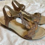 Rialto  Gemma Low Wedge Slingback Sandals Bronze Gold Balls NO SIZE Approx 7-7.5 Photo 0