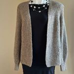 Loft  Tan Shimmer Gold Knit Cardigan No Button SZ S Good Condition Photo 61