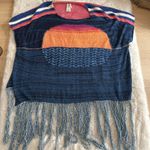 Free People Free People Women's Sweater Fringe Sunset Crochet Knit Short Sleeve Size M/L Photo 0