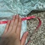 Vintage Crest Fashions Elegant Lace Overlay Dress in Light Blue Size XL Photo 5